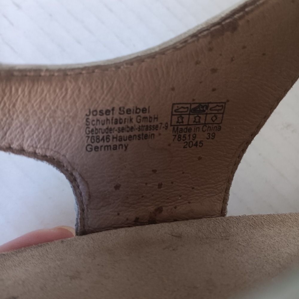 Josef Seibel Strappy Sandal Women 39 White Leather Adjustable Cork Wedge 78519 - Picture 4 of 7